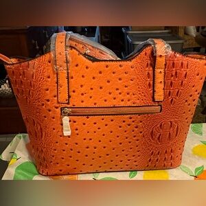 Orange Textured Women's Tote Bag